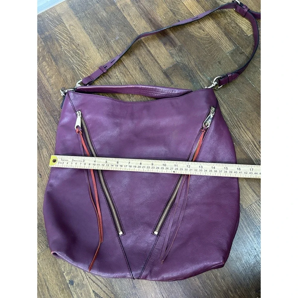 Rebecca Minkoff Moto Hobo bag deep plum leather Fall Burgundy Large Bohemian